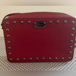 Michael Kors red leather crossbody